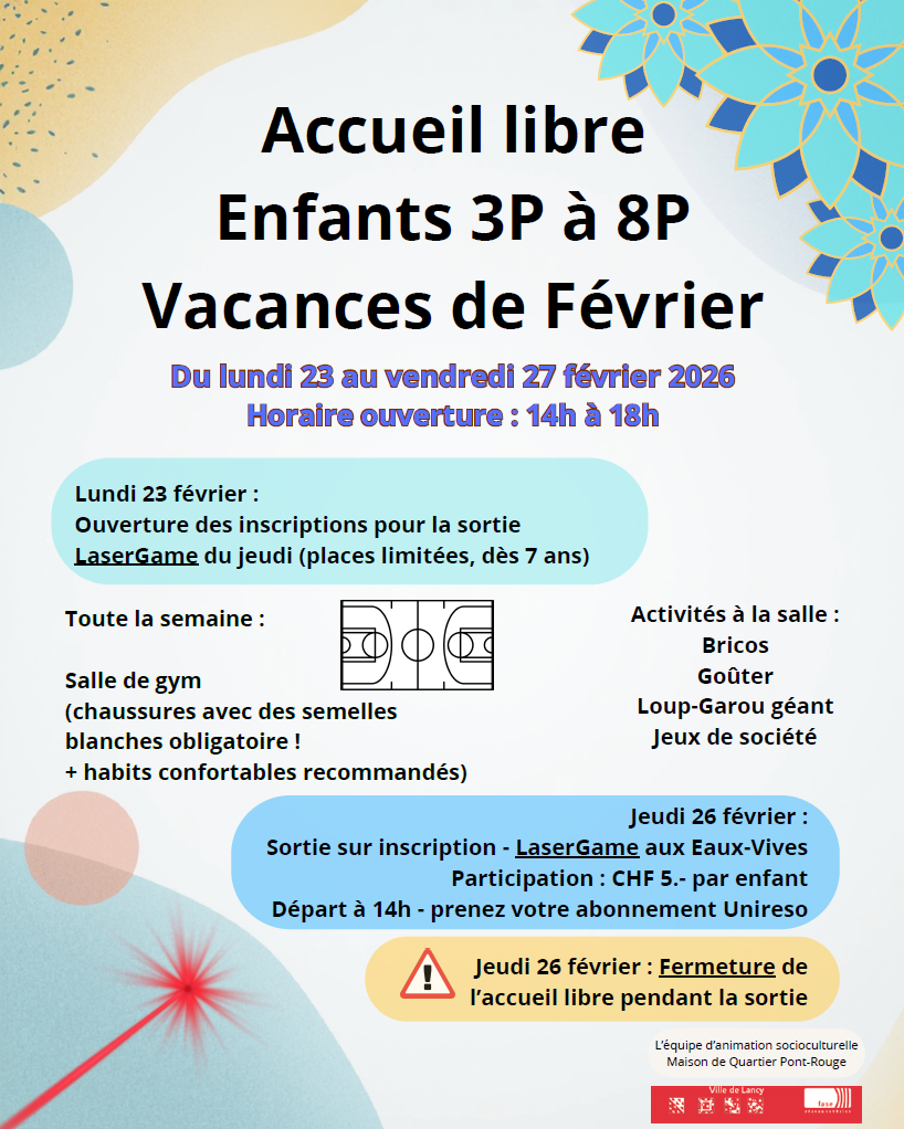 Accueil libre vacances de février