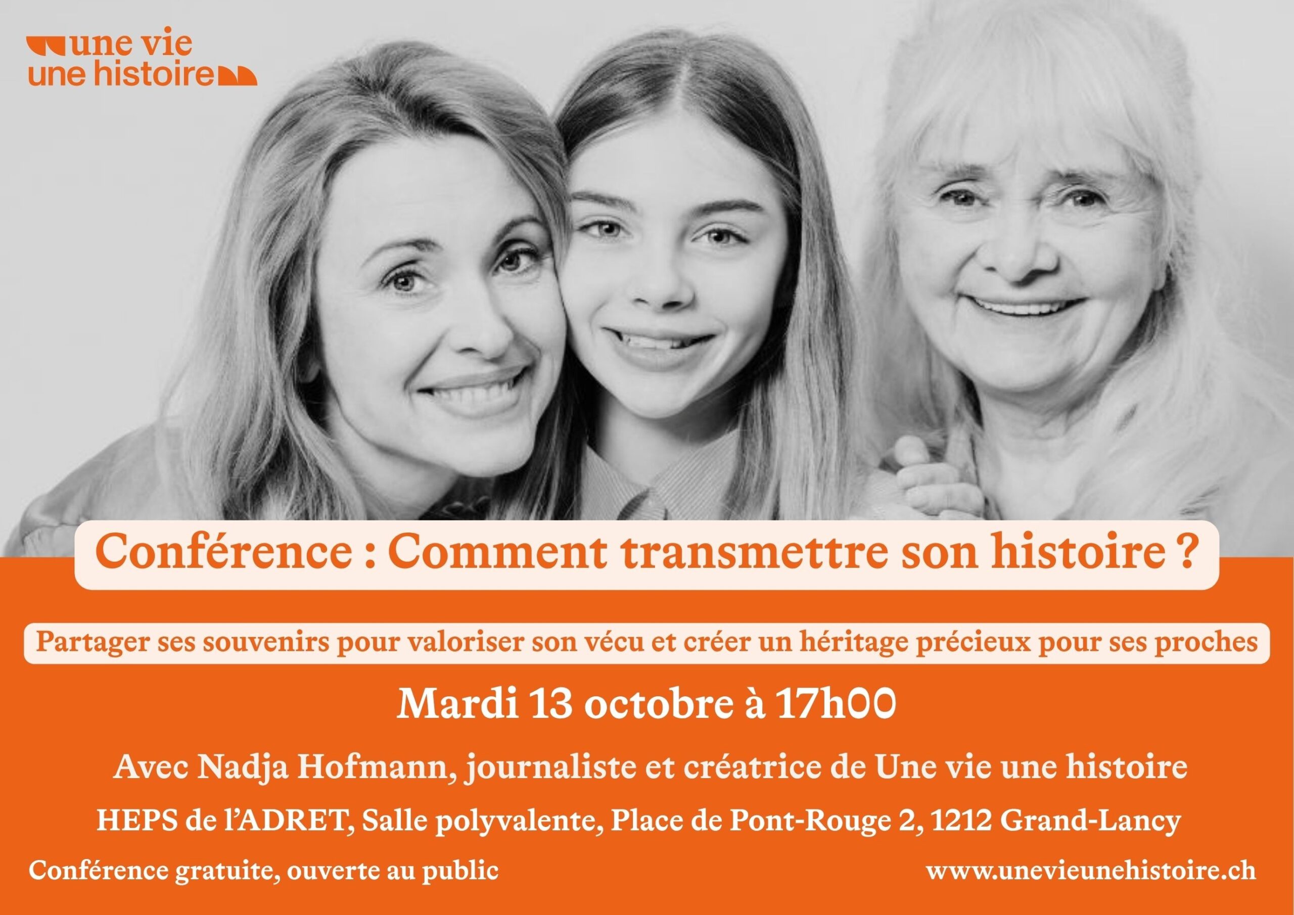 Conférence: Comment transmettre son histoire?